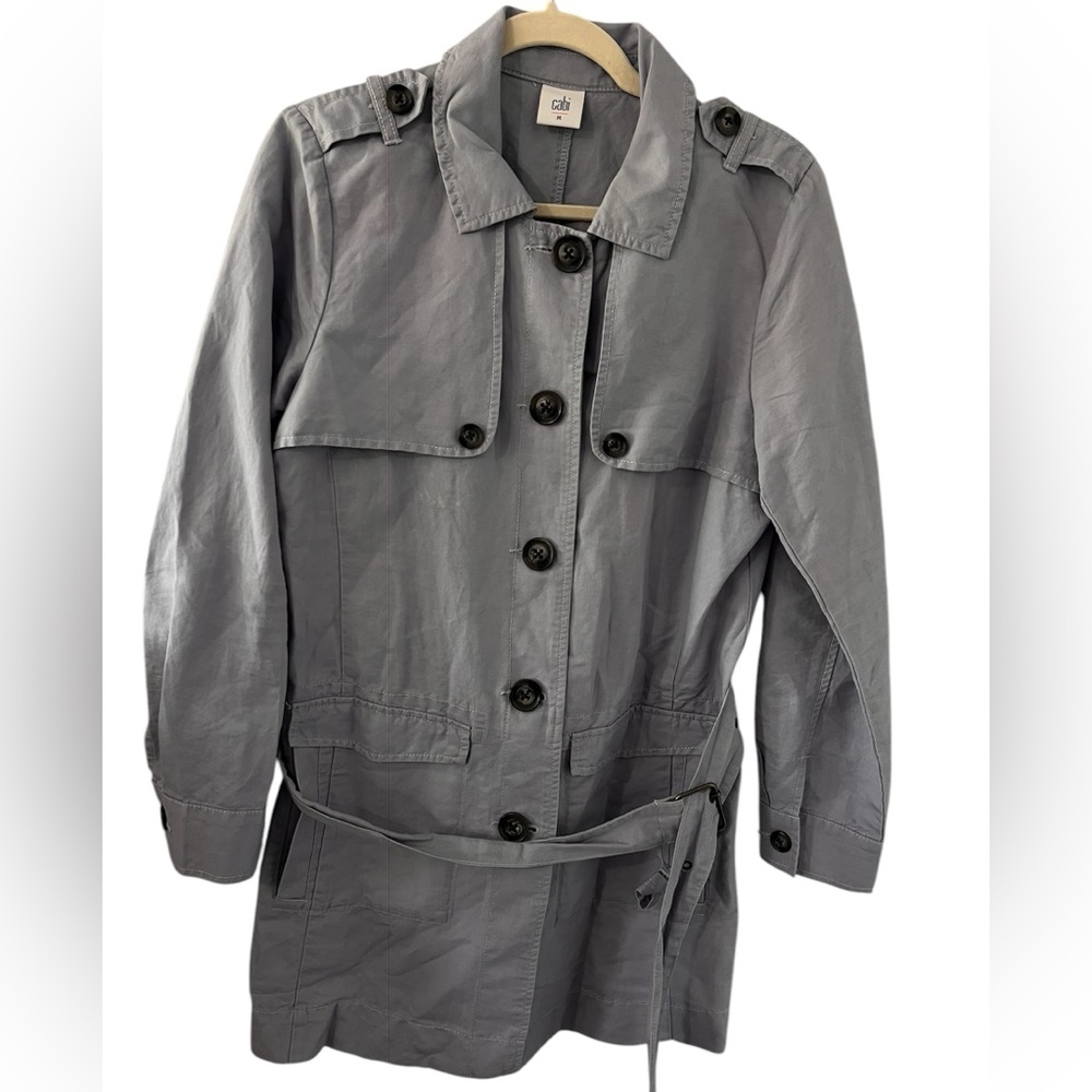 CAbi #5296 Tanner Trench Coat in Silver Lake Blue Size L
